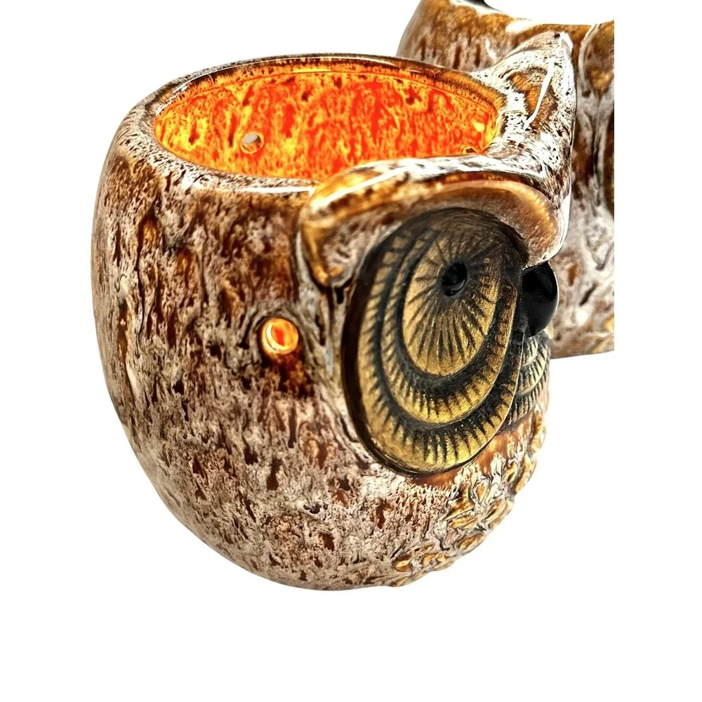 Intertek Ceramic Owl Lamps Set of 2  Bedside Light Up‎ Nightlights 5.75